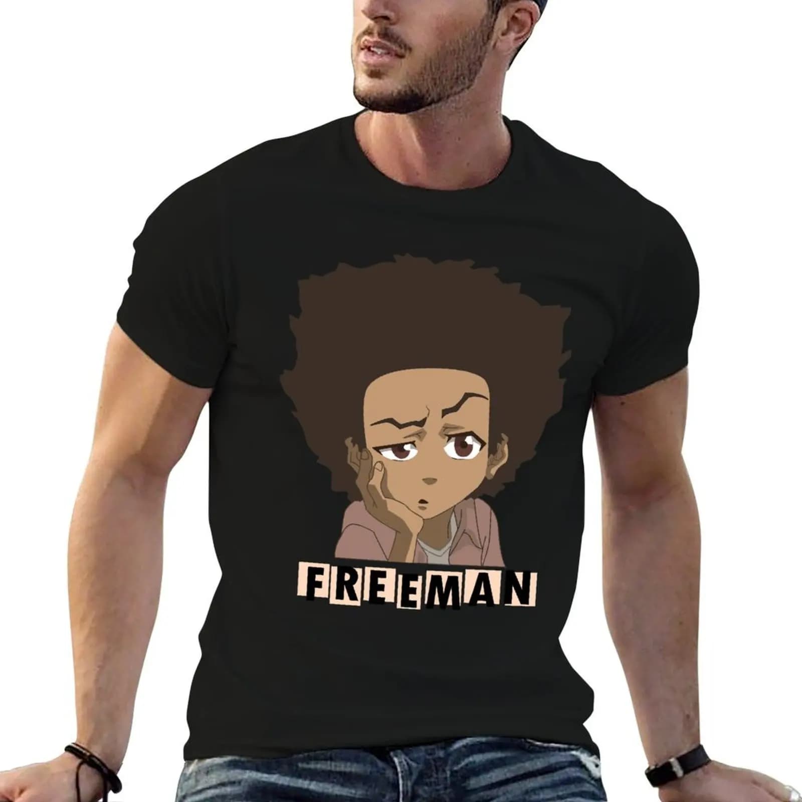 The Boondocks Huey T-Shirt cute tops oversized t shirt mens t shirts pack