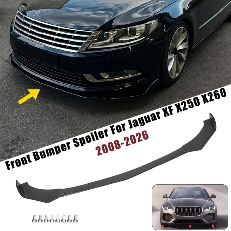 Sport Front Bumper Splitter Spoiler Lip For Jaguar XF X250 X260 2008-2026 5Pcs Adjustable Sectional Car Exterior Tuning Body Kit