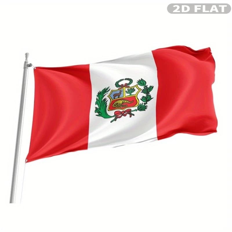 1pc 2D Flat Printing, Peru'S Flag, Patriotic Banners, Uniquely Designed Prints, Suitable for Both Indoor And Outdoor Use