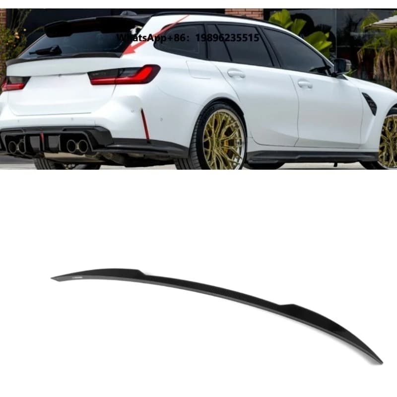 G81 Car Spoiler for  M3 G81 Touring  2021+ High Quality Glossy Carbon Fiber Middle Wing  Rear Car Spoilers