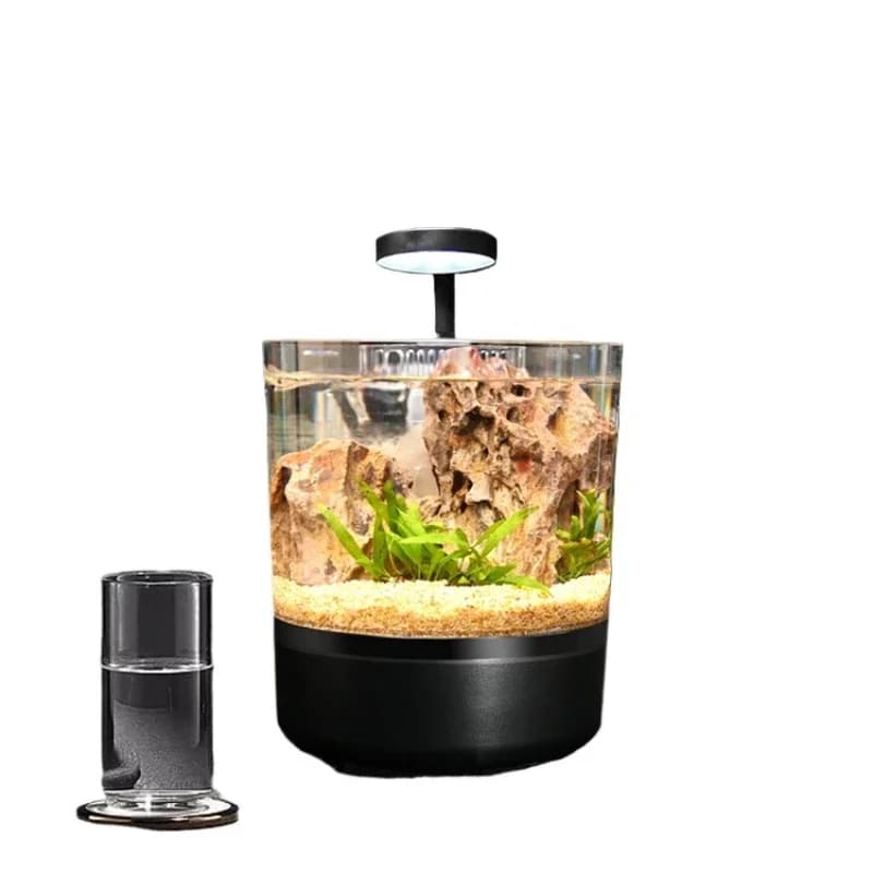 Living room small ecological fish tank desktop integrated water-free mini betta household aquarium children's