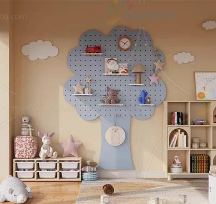 Chiquitos Modern Kids Library Wall Shelf Tree Modeling Storage Rack for Living Room Bedroom Dining School Use Panel Wall Storage