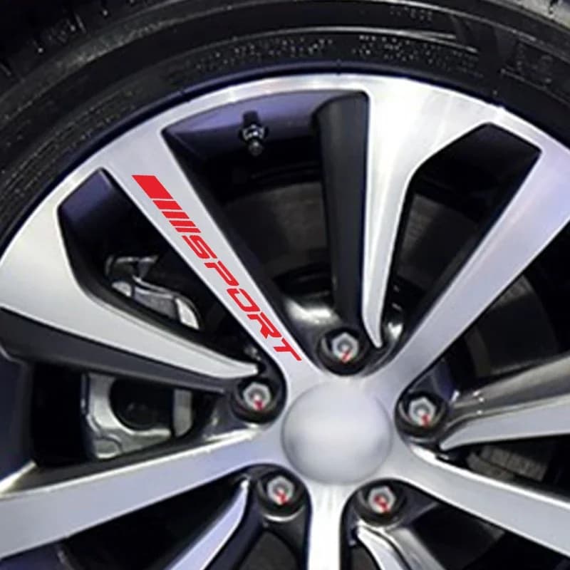 4Pcs Racing Sport Graphic Wheel Rim Vinyl Sticker Auto Hub Decal Car Exterior Sport Styling Decoration Parts