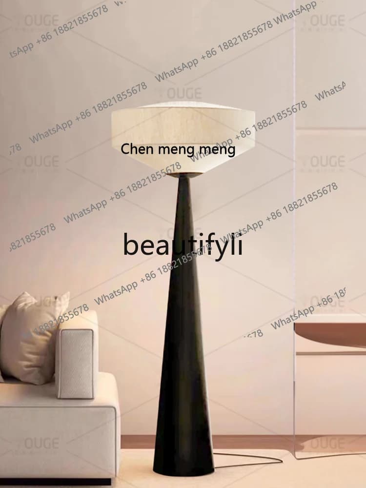 Japanese-style  wind floor lamp living room sofa next to the atmosphere bedroom study hotel designer solid wood fabric lightingH
