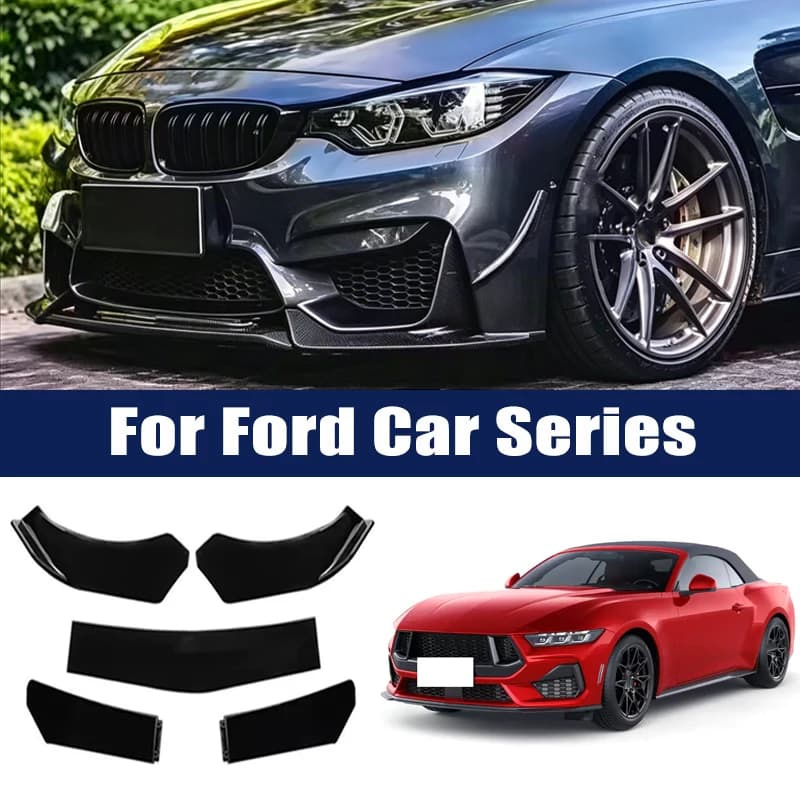 5Pcs Front Bumper Lip Body Kit, ABS Spoiler Splitter Canard For Ford Focus Fiesta Mustang Escape Explorer Edge F150 Ranger