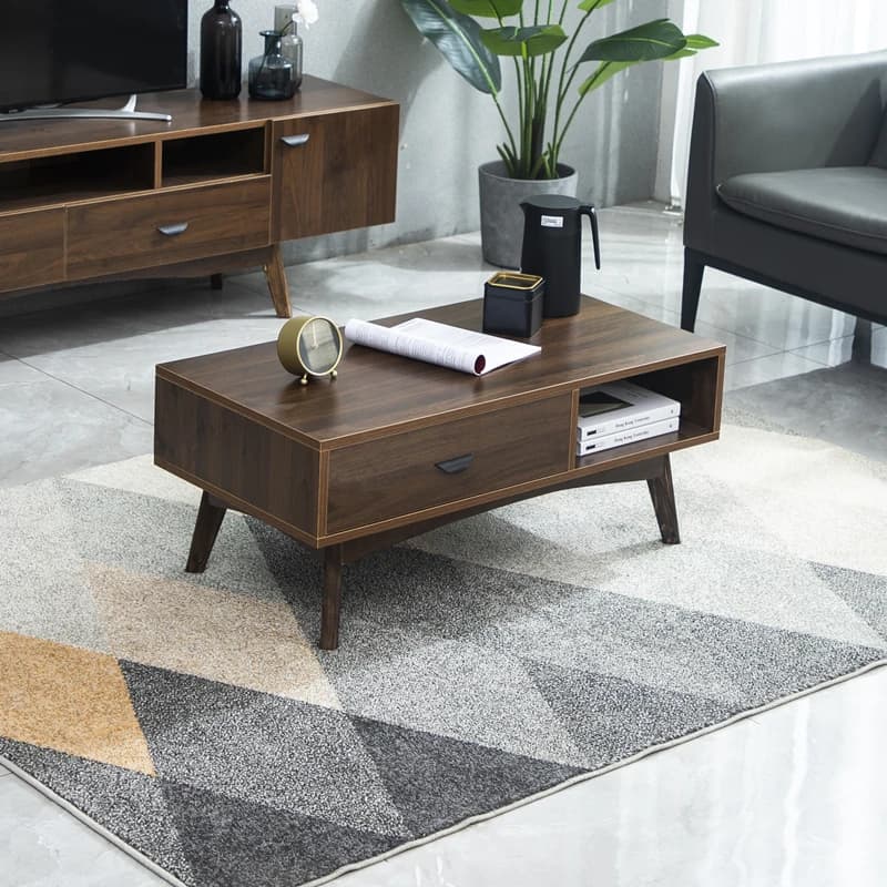 Wood Rectangle Coffee Table Luxury Storage Clear Modern Living Room Standing Side Table Moving Mesa Auxiliar Home Furniture