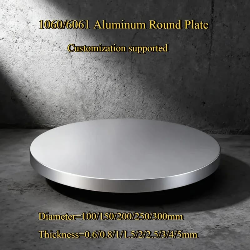 1060 6061 Aluminum Round Disc 0.5-8mm Thick 100-400mm Diameter Custom Laser Cut For DIY CNC