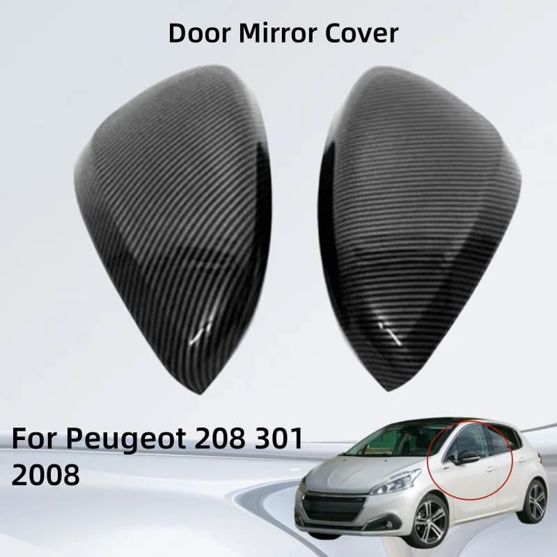 Trim Paste Style Exterior Components Decorate Door Mirror Cover Shell Case Shell Housing For Peugeot 208 301 2008