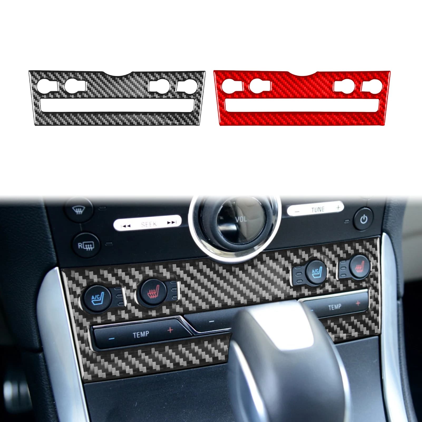 For Ford EDGE 2015—2019 Carbon Fiber Car Accessories Center Console AC Air Conditioner Panel Low-Equipment Cover Trim Sticker