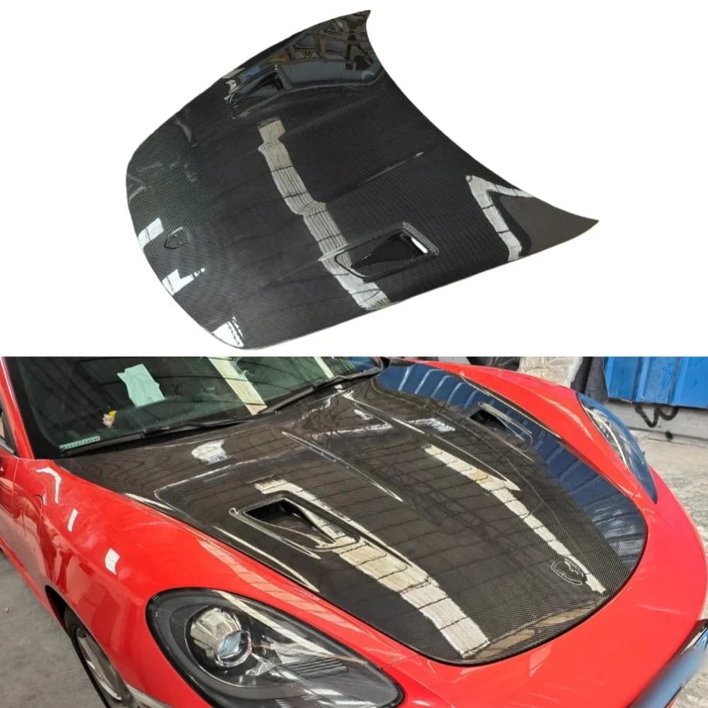 Body Kit Modified with RS Style Dry Carbon Fiber Engine Hood and Engine protection Cover Suitable for  718