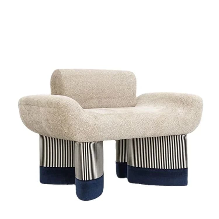 New Arrival High Quality Fabric Leisure Chair Nordic Single Sofa Chair European Designer Modern Living Room Leisure Chair