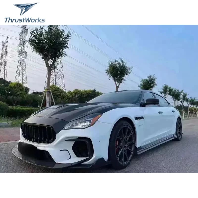 ThrustWorks Newest Style Half Carbon Fiber PP Body Kits 13-17 18-23 Car Bumpers Side Skirts Hood High Qualit