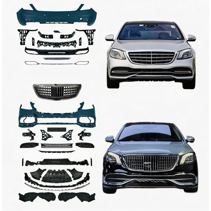 High Quality Luxury Body Kit For S-Class W222 2014-2020 Maybach Style Grille Front Rear Bumpers With Tow Hook