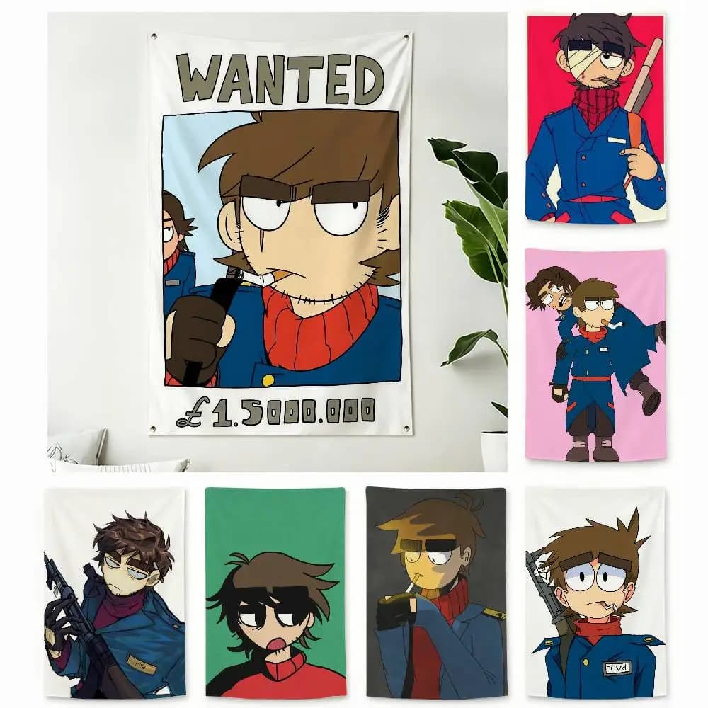 E-Eddsworld P-Paul Home Decor Vertical Flags Indoor Outdoor Hanging Decor for Bedroom Living Room Wall Decoration