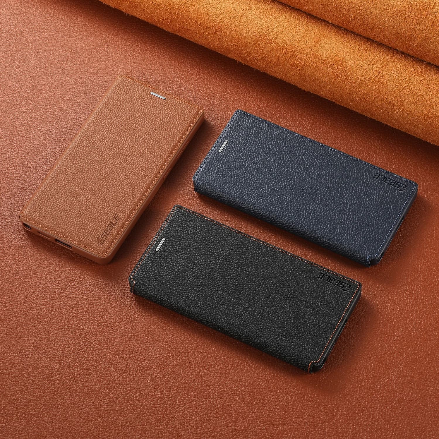 Phone Case Cover For Samsung Galaxy S25 FE S24FE,S24Plus,S25Ultra Luxury Fold Open Book Style PU Leather Cases Shockproof Shell