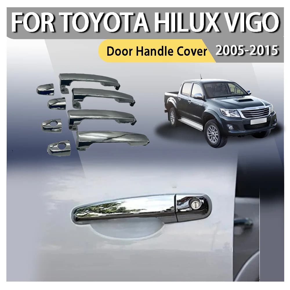 Door Handle Cover For Toyota Hilux Vigo 2005-2015 Car Exterior Door Handle Upgrade Styling ABS Plastic 69210-06040 69217-06020