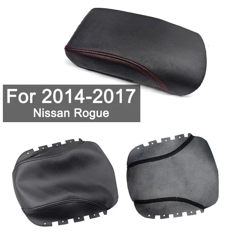 Leather Center Console Armrest Cover for 2014-2017 Nissan Rogue-Protective Sleeve for Armrest Box for Old Car Refurbishment