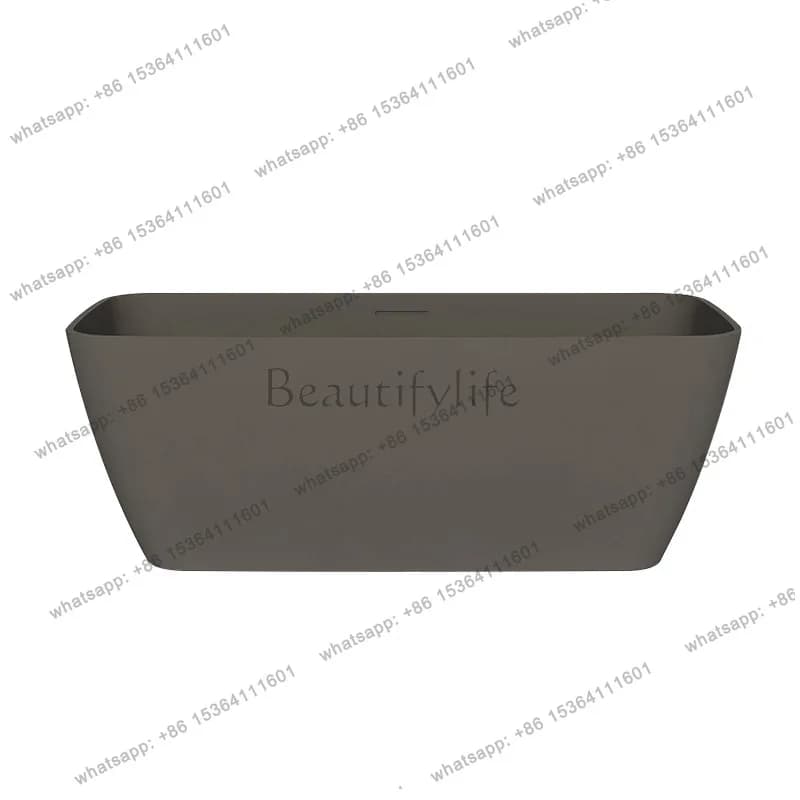 One-piece free-standing square art artificial stone bath Couple hotel Double family bath