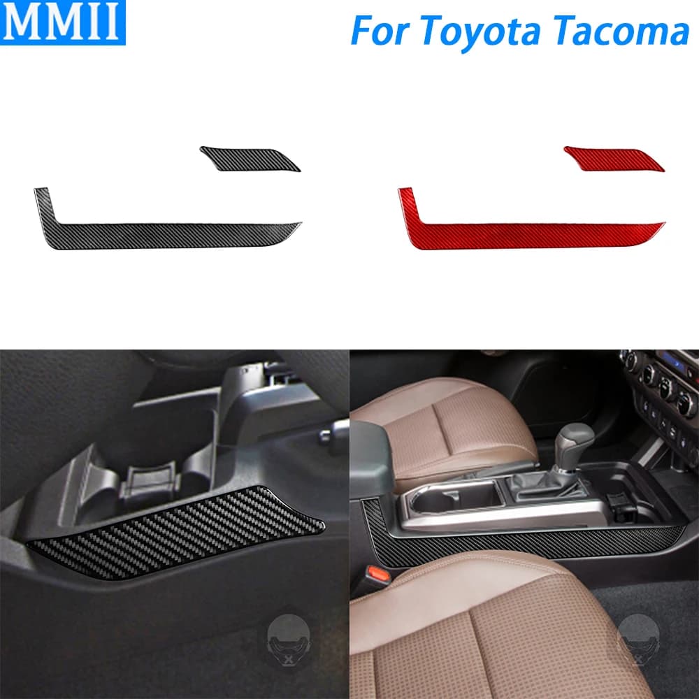 For Toyota Tacoma 2015-2020 Carbon Fiber Central Control Gear Shift Side Panel Decorative Cover Car Interior Accessories Sticker