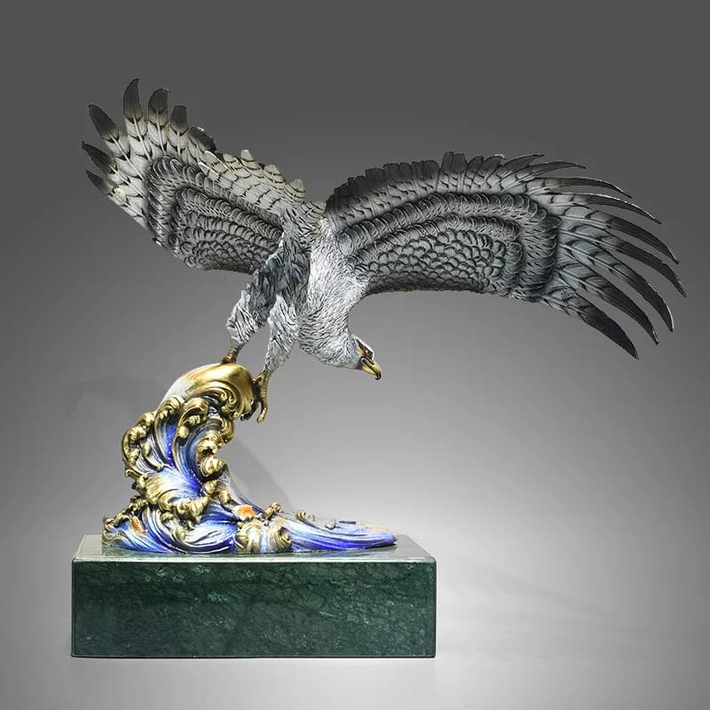 HYS solid brass eagle soaring ornament - office & home decor