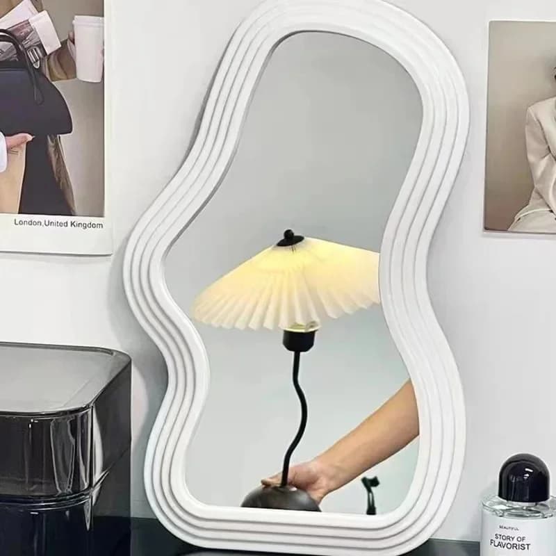 Cloud Shaped Desktop Vertical Makeup Mirror Student Dormitory Bathroom Wall Mounted Mirror Bedroom Living Room Decoration