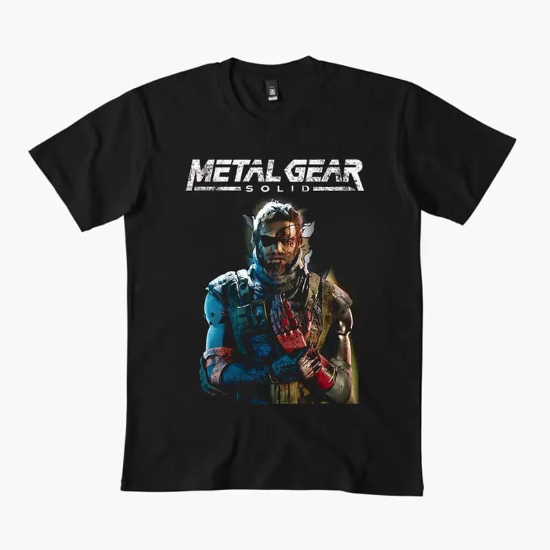 Metal Gear Solid MGS Game Gift T‑Shirt for Gamer 0315 Unisex Cotton Short Sleeve Tees Solid Snake Graphic Print Streetwear Tops