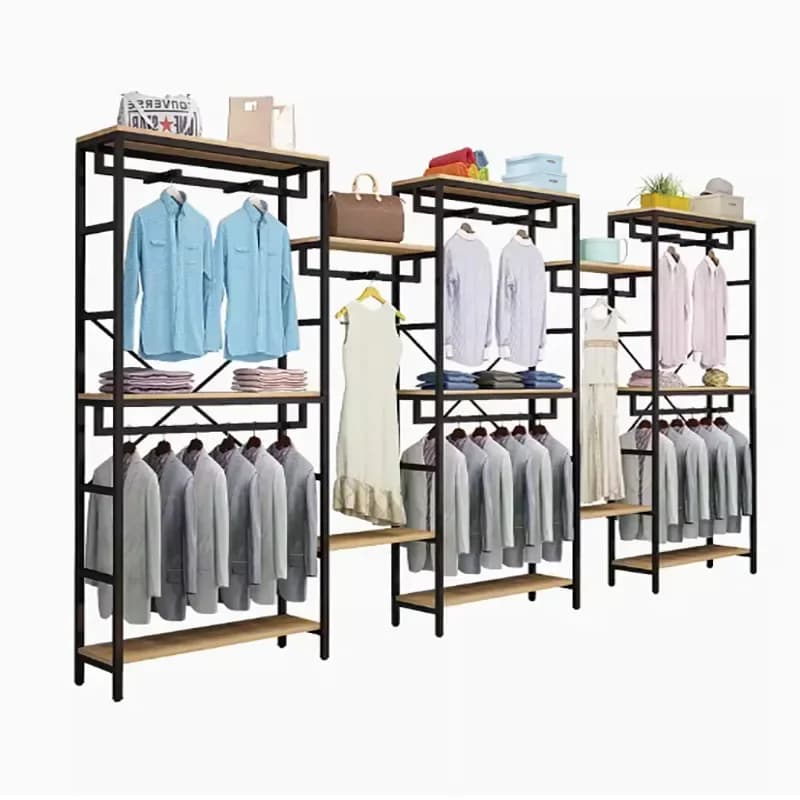 Clothing store display rack, combination double-layer hanger