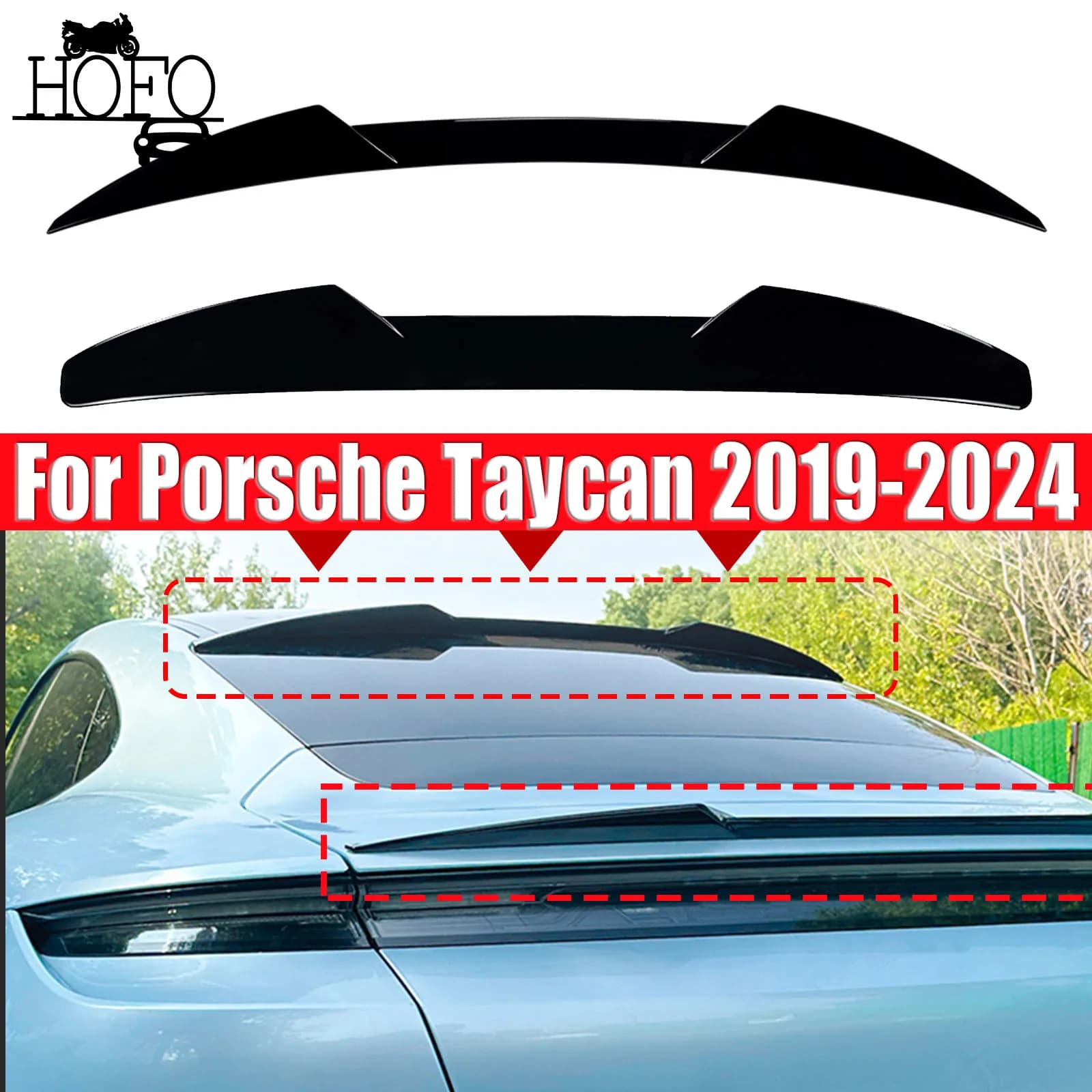 Rear Spoiler Ducktail Wing Aero Upgrade Direct Fit Gloss Black ABS Material Styling Package For Porsche Taycan 2019-2024