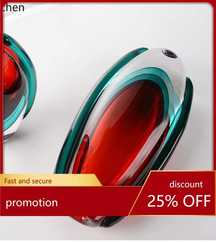 ZMLlight luxury high-end glazed vase, dining table entrance glass art flower ware