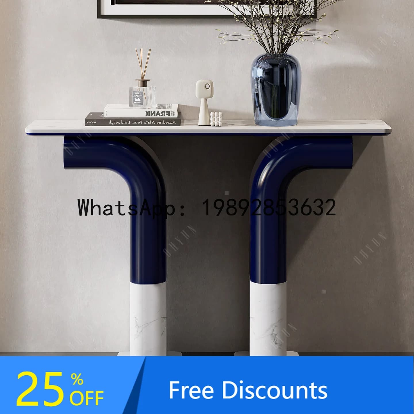 Entryway Table for Entryway, Wall-Mounted, Hallway, High-End, Simple Modern Art Entryway Console
