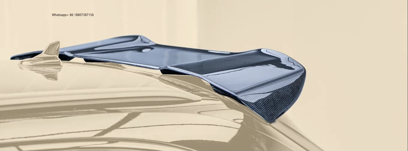 New forAudi RS4 B9 B9.5 Avant Carbon Fiber Rear Wing Middle Wing with Exhaust Bumper Cut-Outs Bolt-On by Yaochi