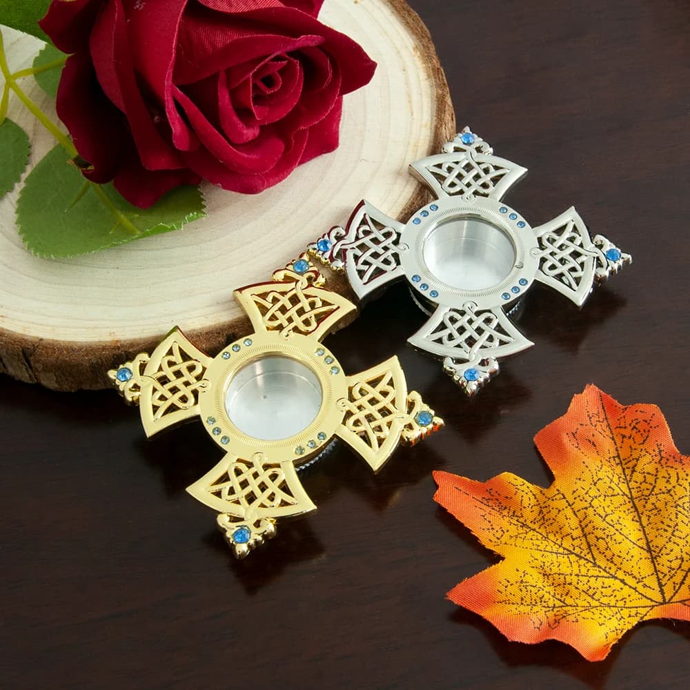 HTISOK New Eastern Orthodox Jesus Cross Church Decoration Cross Decoration Cultural Relics Blessing Relic Box Decoration Gift