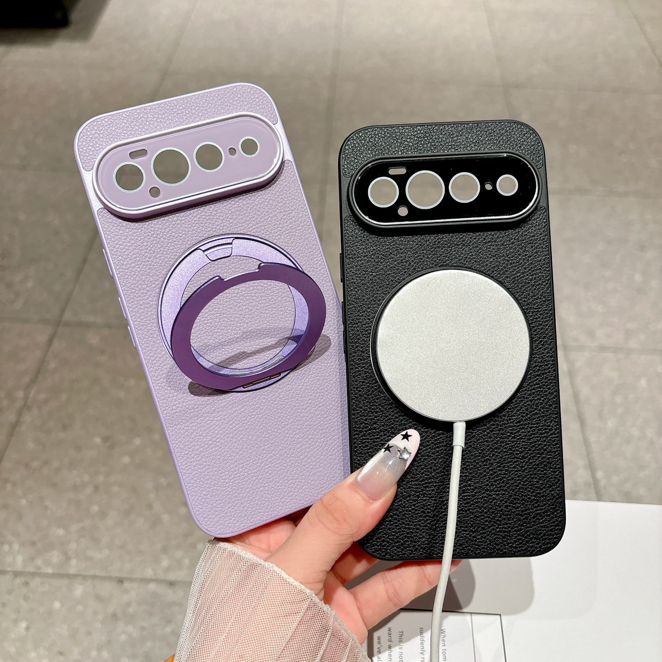360 Rotatable Stand Magnetic Phone Case For Google Pixel 11 Pro XL 10A 10 Pro 9 9A 8 8A Built‑in Lens Film PU Leather Shockproof