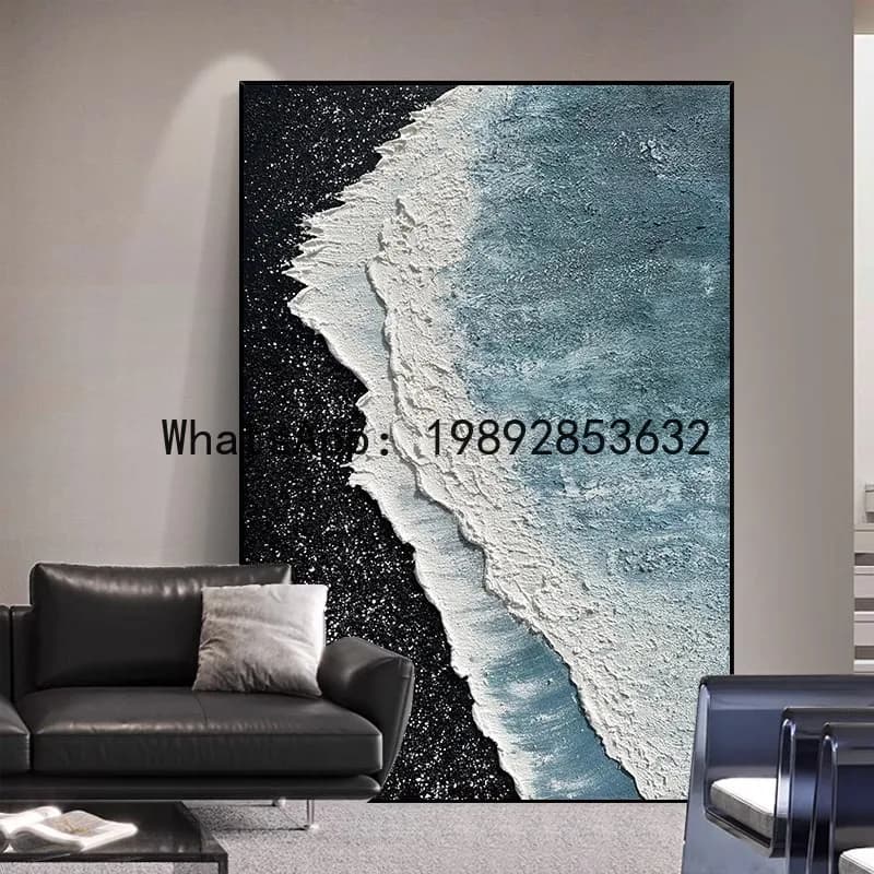 GH oil painting for living room decoration, sofa background, bedside texture painting, light luxury style hand-painted entrance