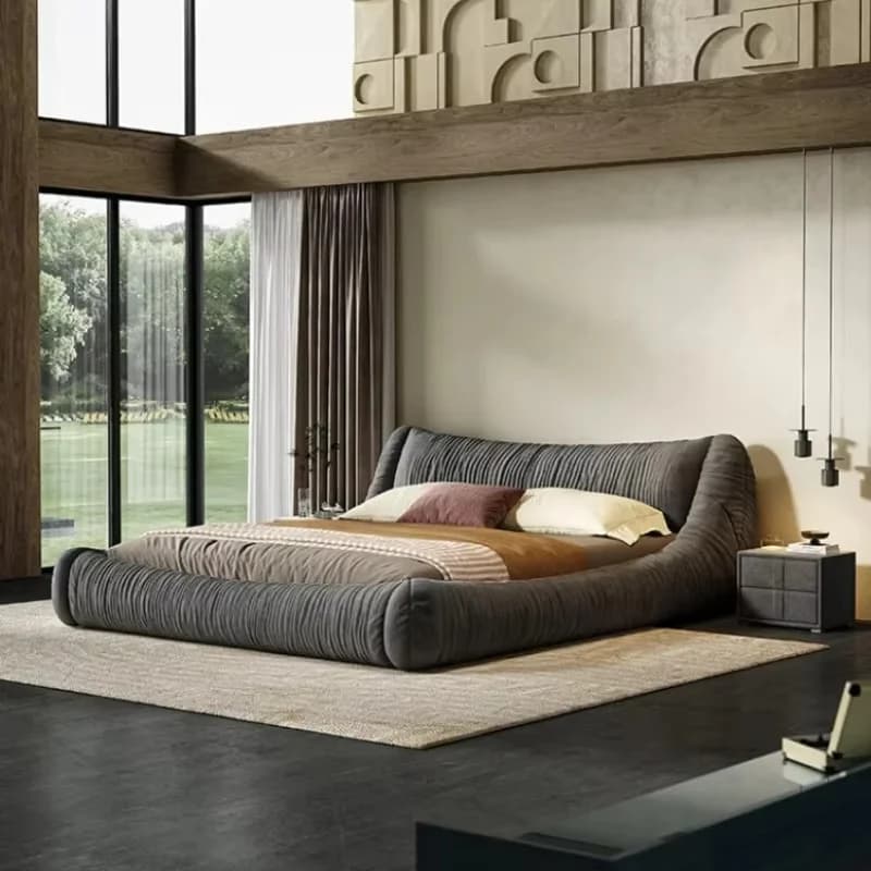 Queen Aesthetic Bed Frame Simple Minimalist Wooden King Size Bed Frame Princess Modern Letto Matrimoniale Bedroom Furniture