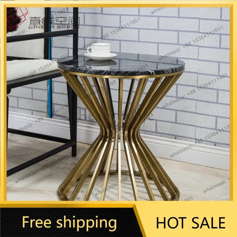 LS sofa light luxury modern simple bay window with sofa Nordic household corner few marble side table round