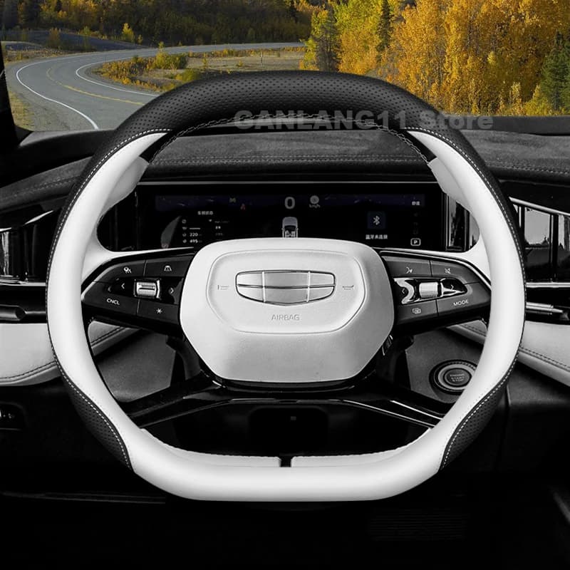 Leather Car Steering Wheel Cover For Geely starship 7 em i 2021-2025 Anti-slip Auto interior Geely starship 7 Accessories 2025