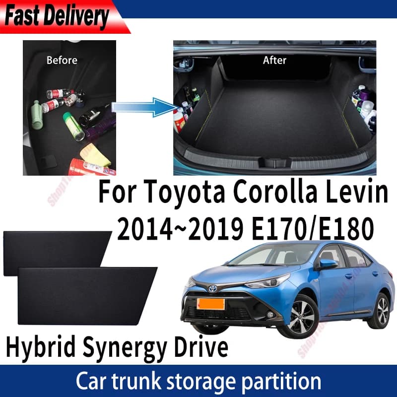 For Toyota Corolla HSD 2014~2019 E180 Car Thickening Trunk Storage Partition Multifunction Storage Box Auto Interior Accessories