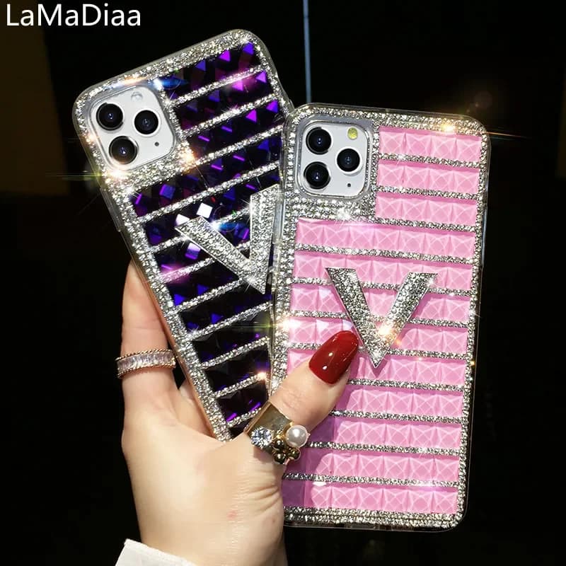 Luxury Glitter Rhinestone Soft TPU Cover for iPhone 16 Pro max11, 12, 13, 14, 15Pro Max, Bling Crystal Diamond Case, Fashion