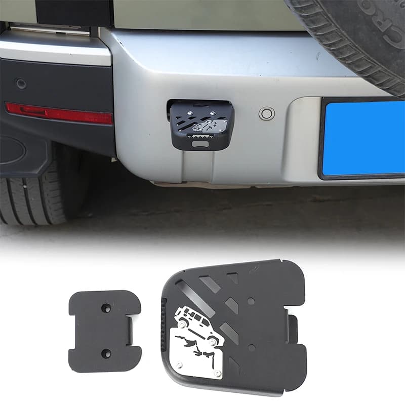 Car Rear Trailer Tow Hook Ring Protective Cover Foot Pedal For Land Rover Defender L663 90 110 130 2020-2025 Car Accessories