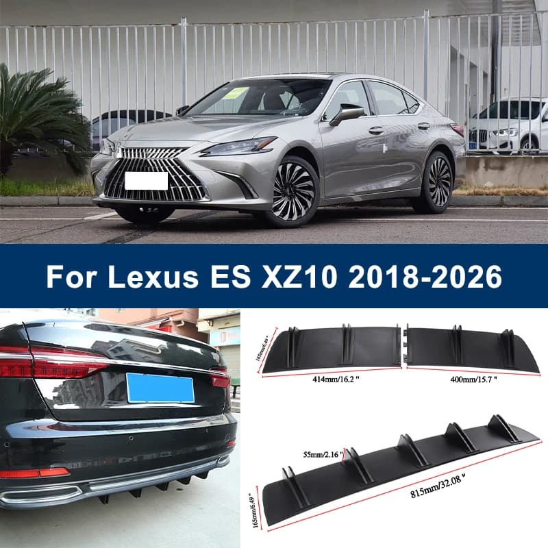 2-Segment Shark Fin Rear Diffuser For Lexus ES XZ10 2018-2026 2021 2019 Rear Bumper Lip Splitter Chassis Spoiler Tuning Parts