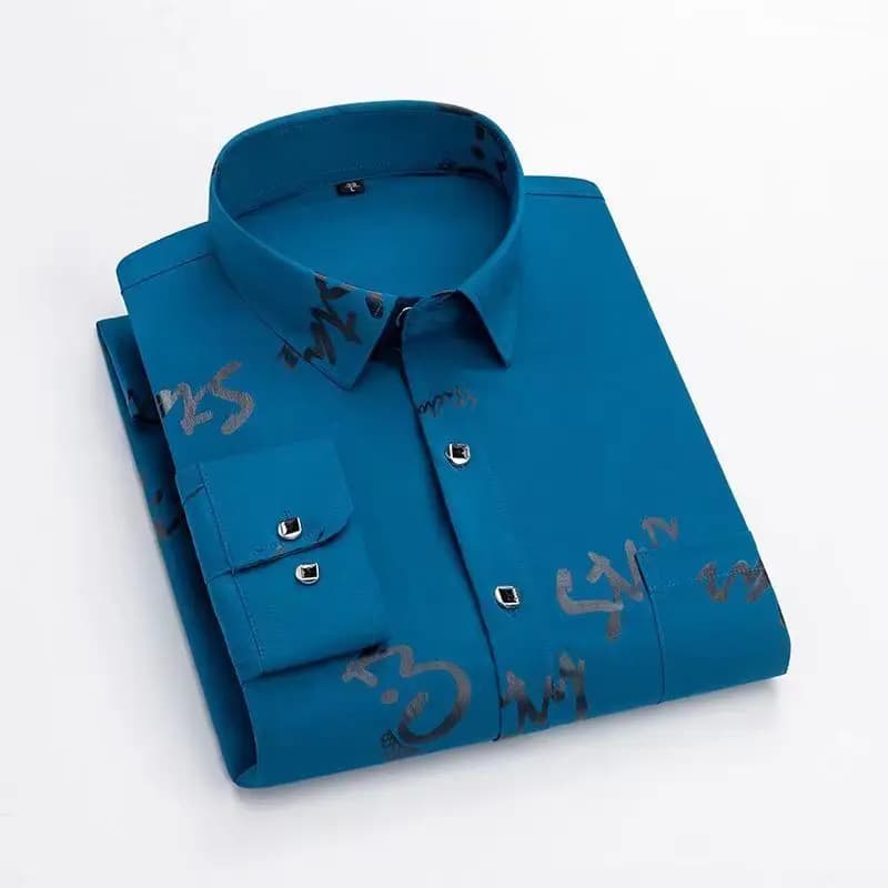 Sprin Autumn New Fashion Printing POLO Collar Men's Clothing Long Sleeve Shirts Chaopai Simplicity Versatile Buttons Y2K Blouses