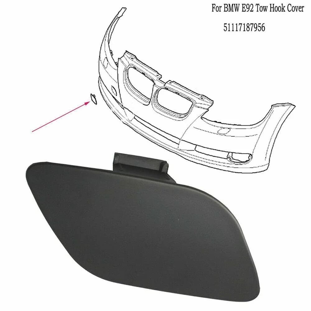For BMW E92 E93 3 Series 2006 2009 Car Unpainted Primer Front Bumper Tow Hook Eye Cover Cap Replacement Durable Auto Exterior Ac