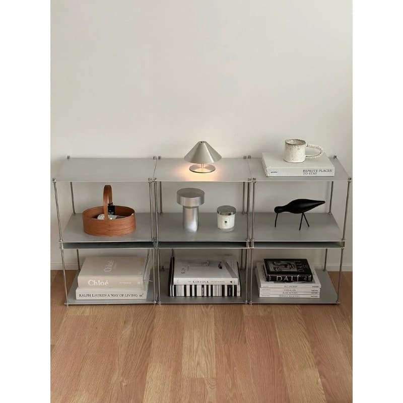 Jinjie original thickened stainless steel multi-layer modular shelves, living room display shelves, bookshelves, TV cabinets