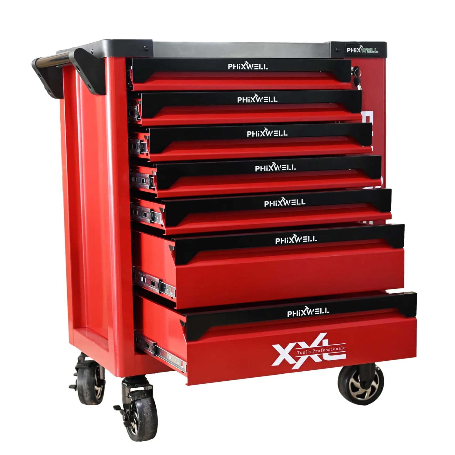 Workshop 7 Drawers Stainless Steel Trolley Tool Chest Cart Heavy Duty Garage Car Wash Shop Tool Cabinet Customized OBM