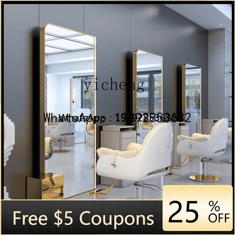 hairdresser mirror table LED mirror barber shop wall hanging floor smart mirror hair salon