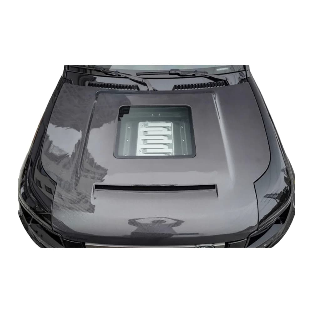 High Quality Carbon Fiber Transparent Glass Hood A Style For Land Rover Defender Engine Covers From 2020 To 2023