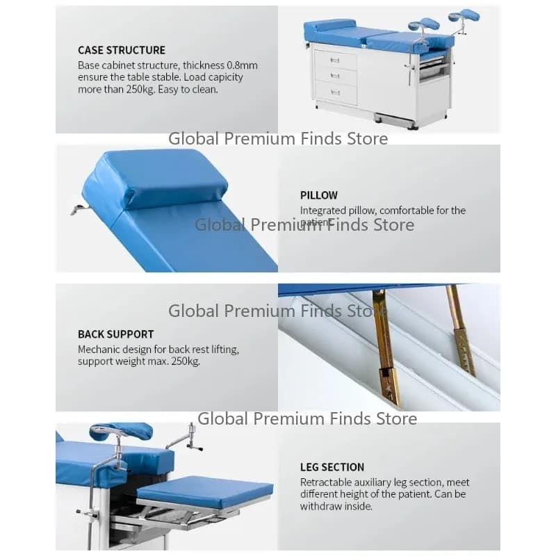 Economic A048 Manual Gynecology Exam Bed with Storage Drawer