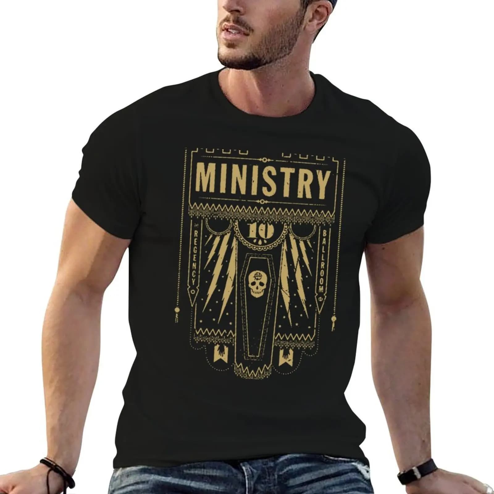 MINISTRY BAND T-Shirt topping summer 2026 mens cotton t shirts