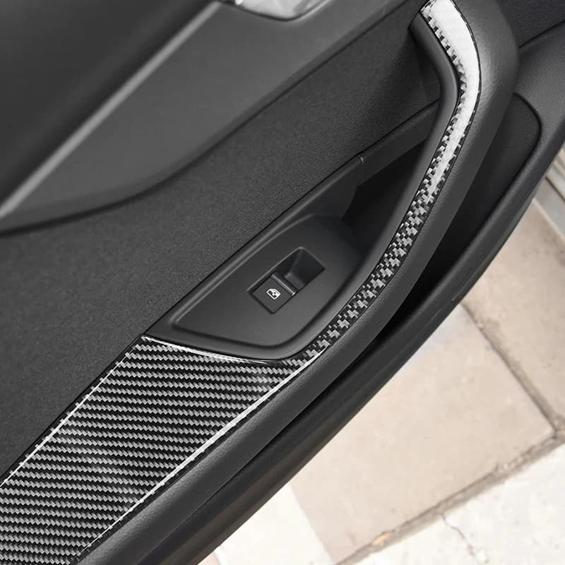 Carbon Fiber Internal Shift Button Panel Armrest Reading Light Cover Beautification Sticker For Audi A4 A5 B9 Accessories